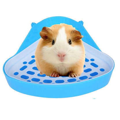 Plastic Rabbit Corner Litter Tray for Small Pets blue by HitMyNeed