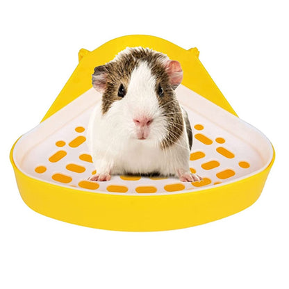 Plastic Rabbit Corner Litter Tray for Small Pets yellow by HitMyNeed