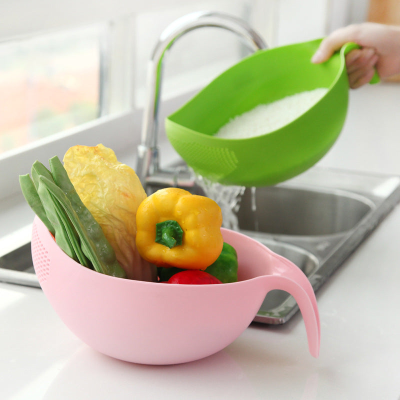 Plastic Rice Rinser Kitchen Strainer Bowl by HitMyNeed