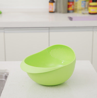Plastic Rice Rinser Kitchen Strainer Bowl light-green by HitMyNeed
