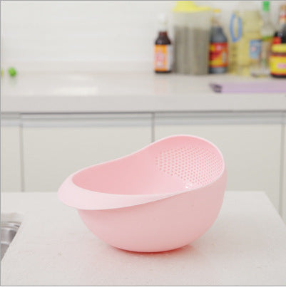 Plastic Rice Rinser Kitchen Strainer Bowl pink by HitMyNeed