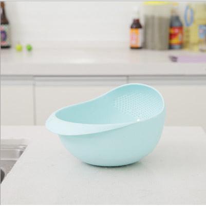 Plastic Rice Rinser Kitchen Strainer Bowl sky-blue by HitMyNeed