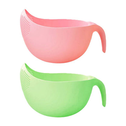 Plastic Rice Washer Bowl with Handle Strainer by HitMyNeed