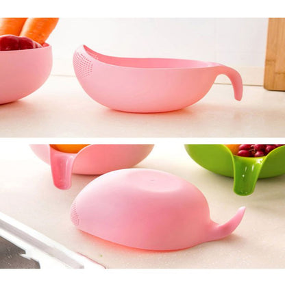 Plastic Rice Washer Bowl with Handle Strainer by HitMyNeed