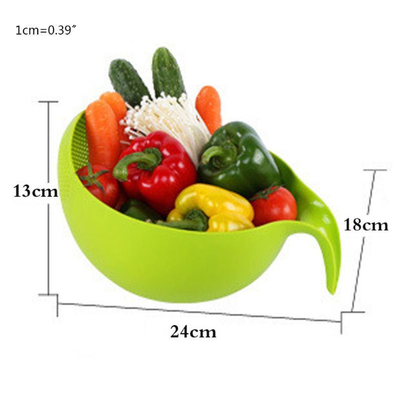 Plastic Rice Washer Bowl with Handle Strainer by HitMyNeed