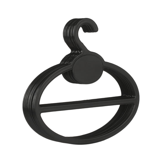 Plastic Round Hangers for Scarves and Belts (20 Pack) black by HitMyNeed