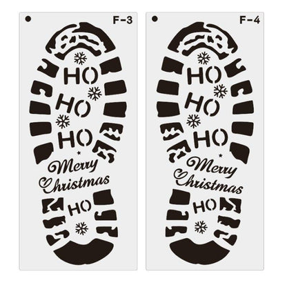 Plastic Santa Footprint Stencil Set - Reusable Pair by HitMyNeed