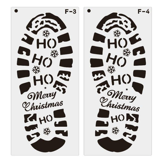 Plastic Santa Footprint Stencil Set - Reusable Pair by HitMyNeed