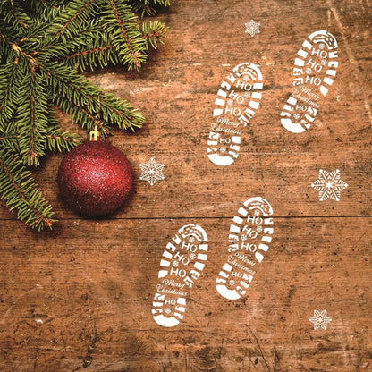 Plastic Santa Footprint Stencil Set - Reusable Pair by HitMyNeed
