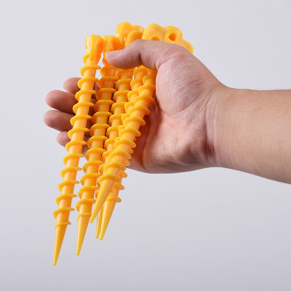 Plastic Screw-In Tent Pegs (Set of 5) by HitMyNeed