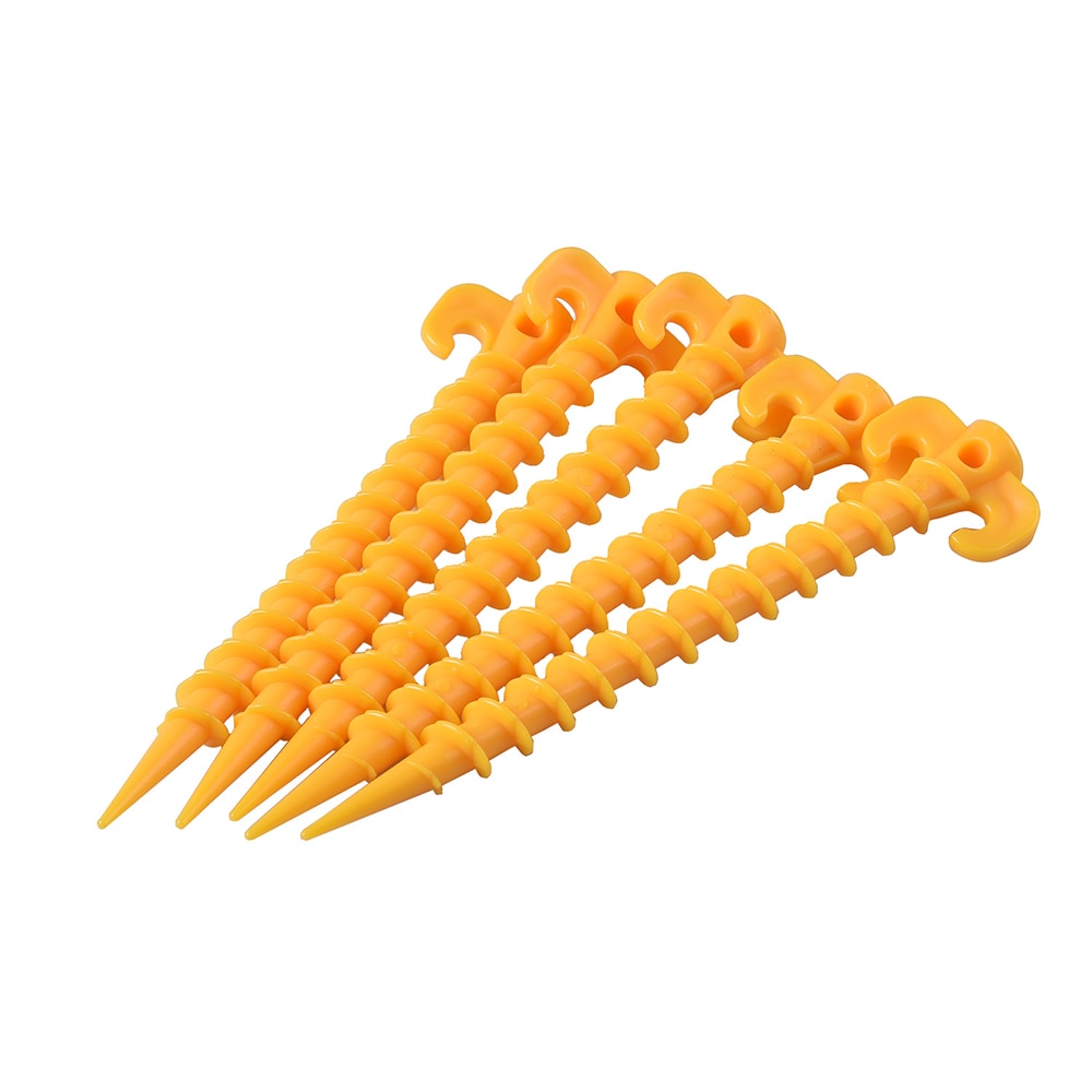 Plastic Screw-In Tent Pegs (Set of 5) by HitMyNeed