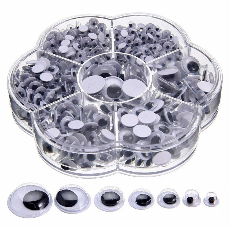 Plastic Self Adhesive Googly Eyes Set (700 pcs) by HitMyNeed