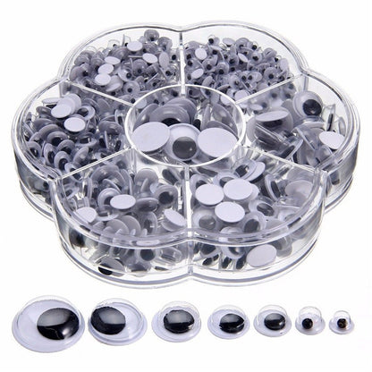 Plastic Self Adhesive Googly Eyes Set (700 pcs) by HitMyNeed