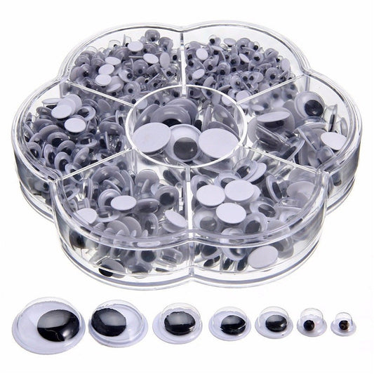 Plastic Self Adhesive Googly Eyes Set (700 pcs) by HitMyNeed