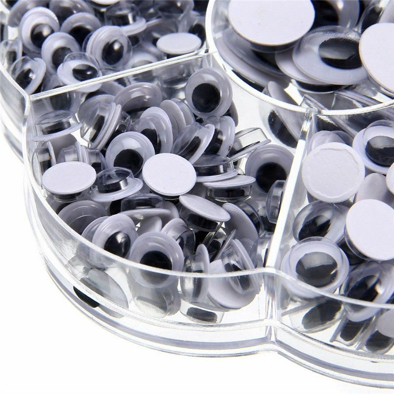 Plastic Self Adhesive Googly Eyes Set (700 pcs) by HitMyNeed