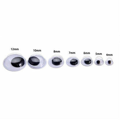 Plastic Self Adhesive Googly Eyes Set (700 pcs) by HitMyNeed