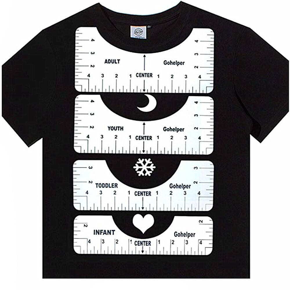 Plastic T-Shirt Alignment Guide Rulers (Set of 4) by HitMyNeed