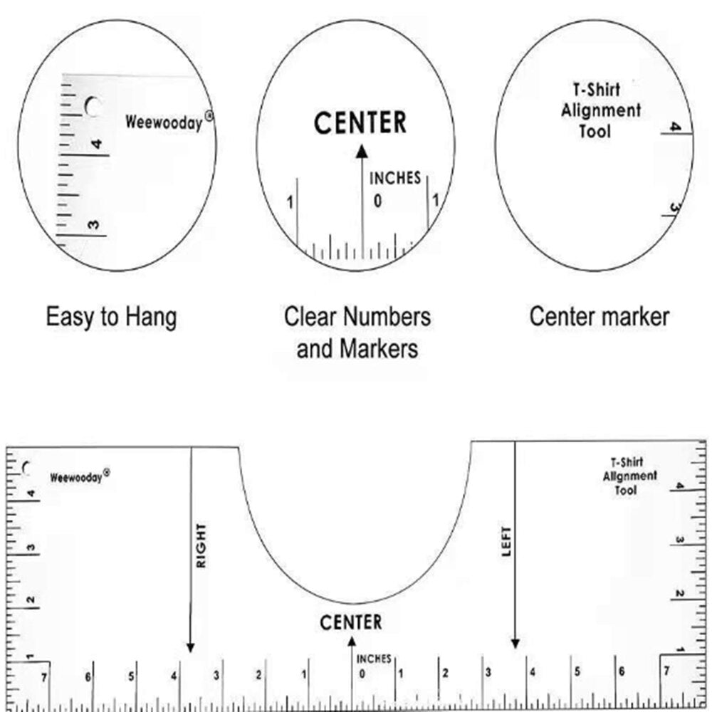 Plastic T-Shirt Alignment Guide Rulers (Set of 4) by HitMyNeed