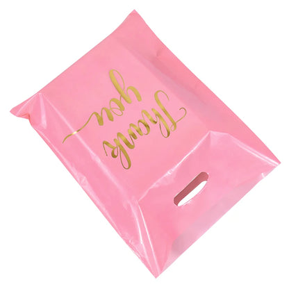 Plastic Thank You Bags with Handles (10 Pack) by HitMyNeed
