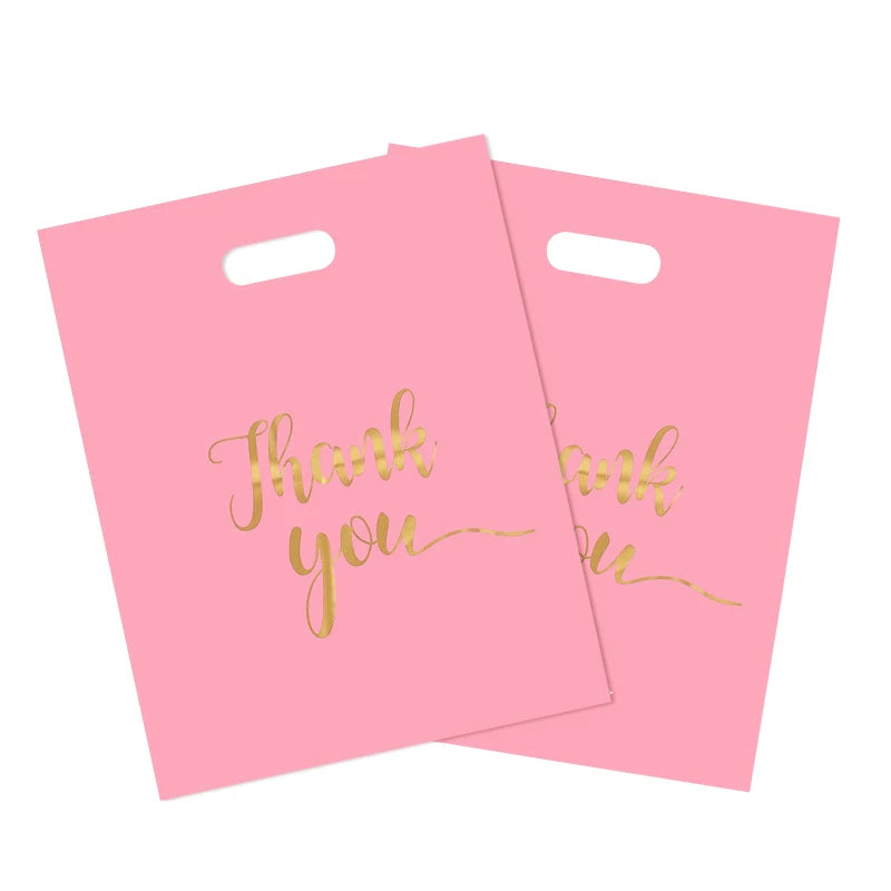 Plastic Thank You Bags with Handles (10 Pack) by HitMyNeed