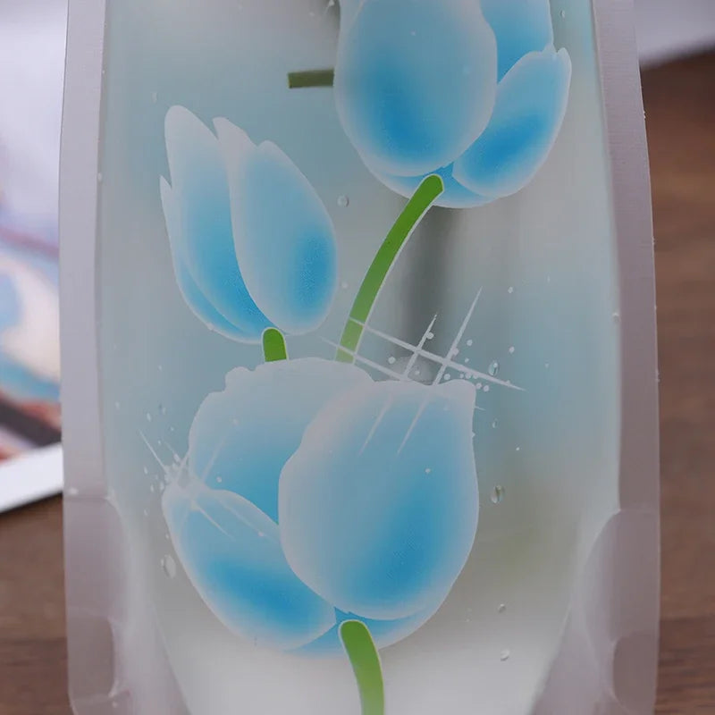 Plastic Transparent Foldable Vase, 27 x 12 cm by HitMyNeed