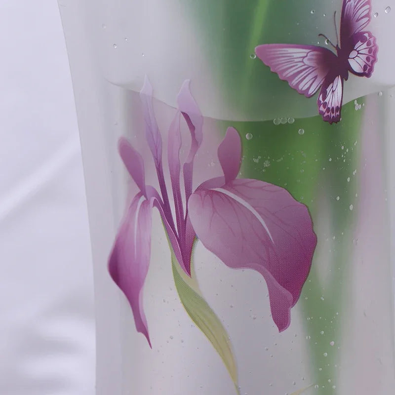Plastic Transparent Foldable Vase, 27 x 12 cm by HitMyNeed