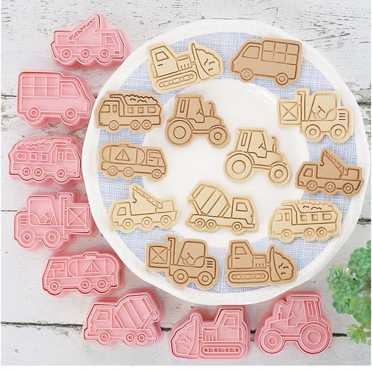 Plastic Truck Cookie Cutters Set (8 Pieces) by HitMyNeed