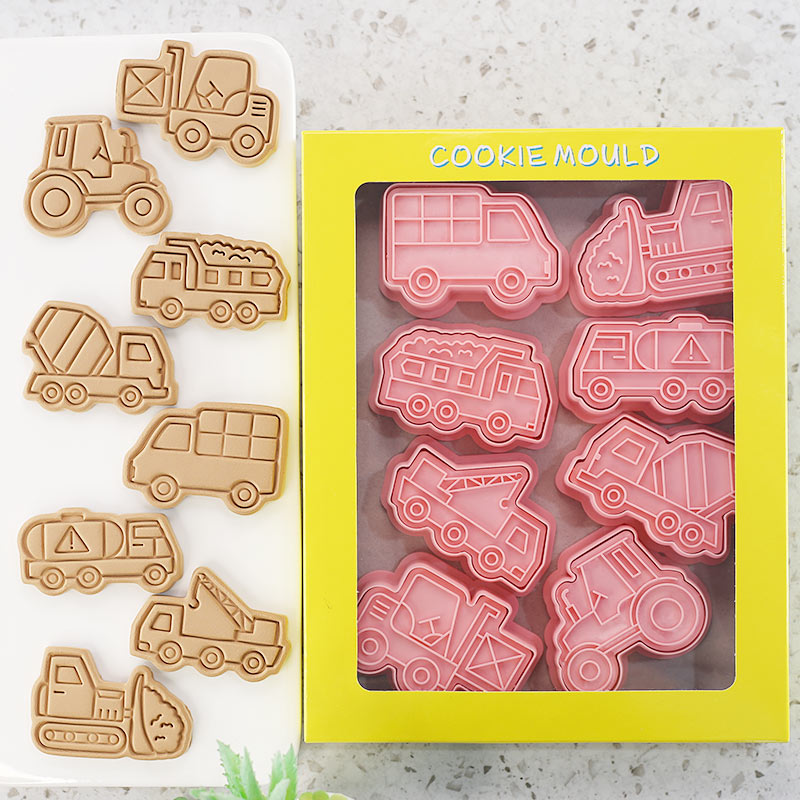 Plastic Truck Cookie Cutters Set (8 Pieces) by HitMyNeed