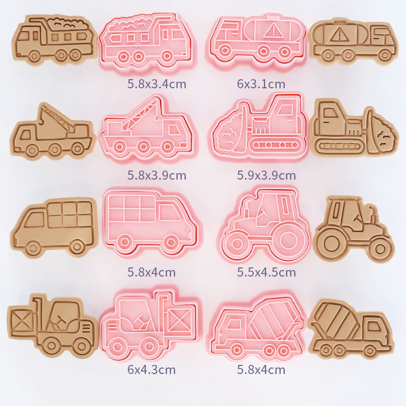 Plastic Truck Cookie Cutters Set (8 Pieces) by HitMyNeed