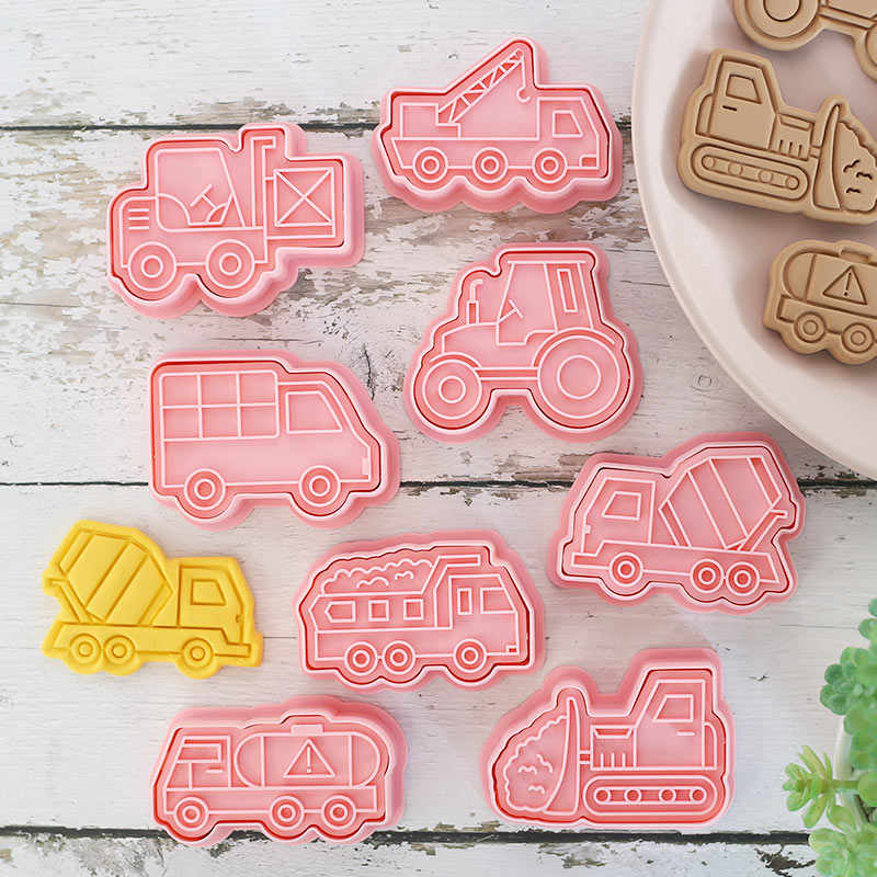 Plastic Truck Cookie Cutters Set (8 Pieces) by HitMyNeed