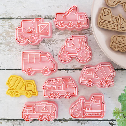 Plastic Truck Cookie Cutters Set (8 Pieces) by HitMyNeed