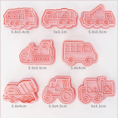 Plastic Truck Cookie Cutters Set (8 Pieces) by HitMyNeed