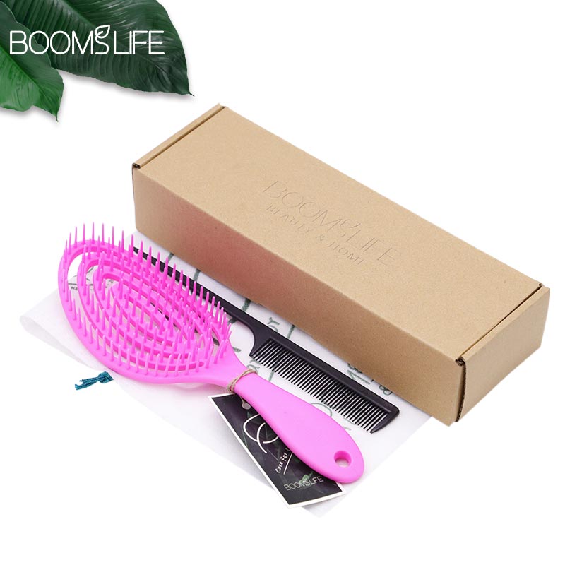 Plastic Wet Hair Detangling Brush with Styling Comb by HitMyNeed