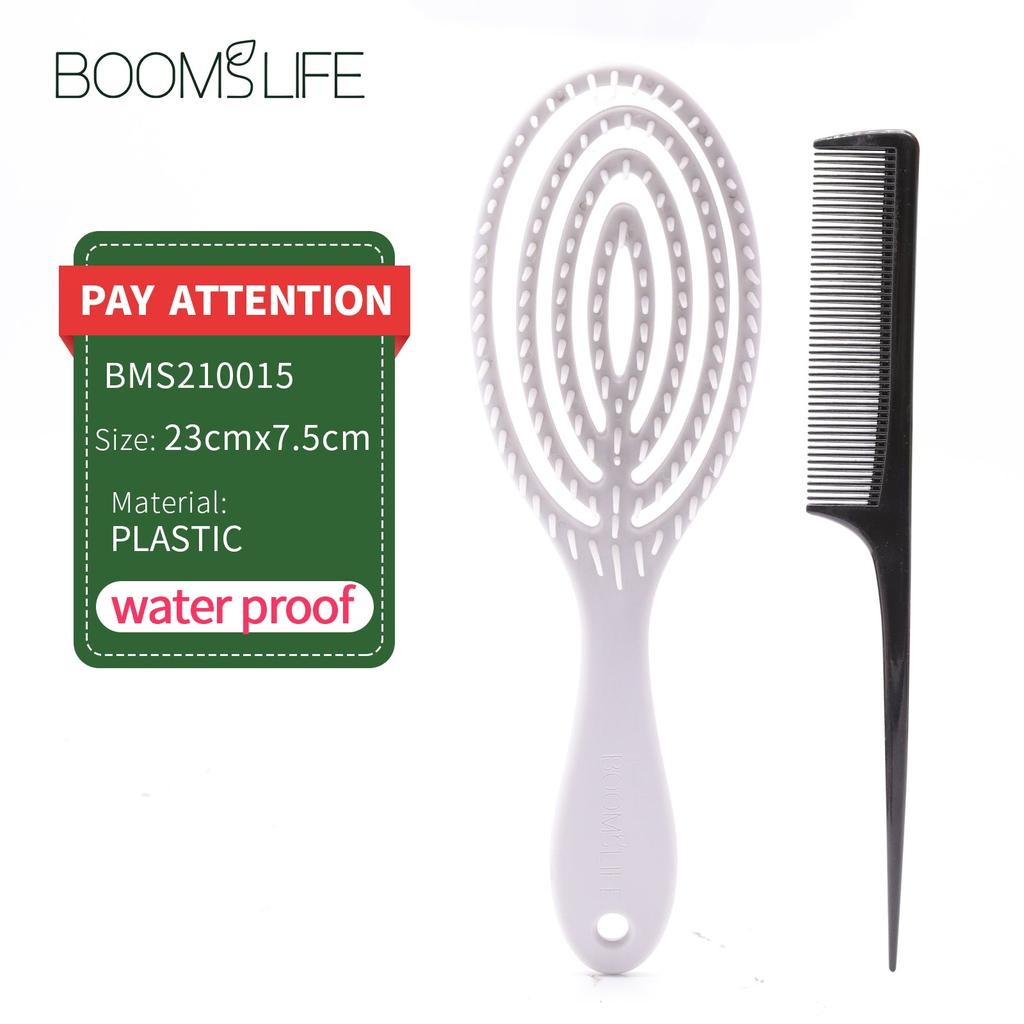 Plastic Wet Hair Detangling Brush with Styling Comb grey-brush by HitMyNeed