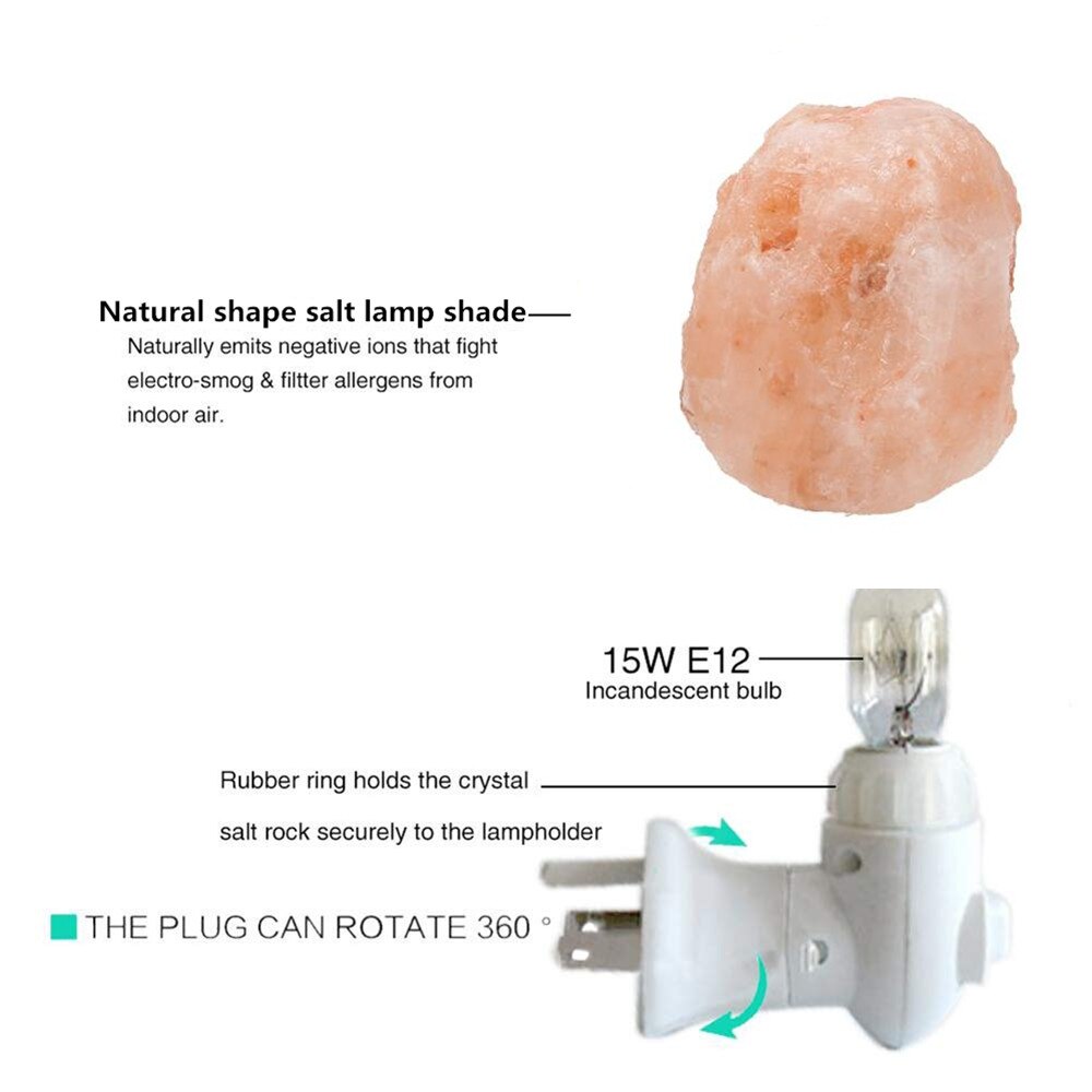 Plug-In Mini Himalayan Salt Lamp Night Light by HitMyNeed