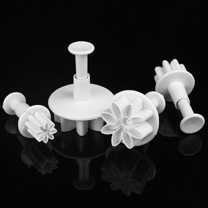 Plum Flower Fondant Cutters 4-Piece Plunger Set by HitMyNeed