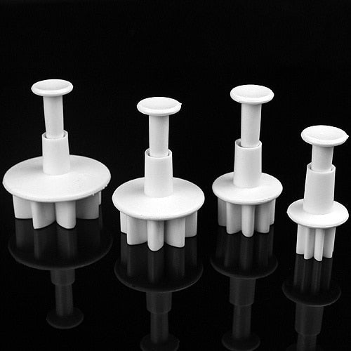 Plum Flower Fondant Cutters 4-Piece Plunger Set by HitMyNeed