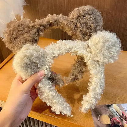Plush Bear Ears Headband for Cosplay & Skincare by HitMyNeed