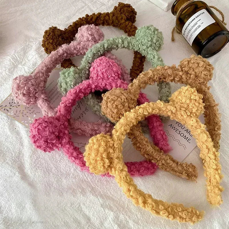 Plush Bear Ears Headband for Cosplay & Skincare by HitMyNeed