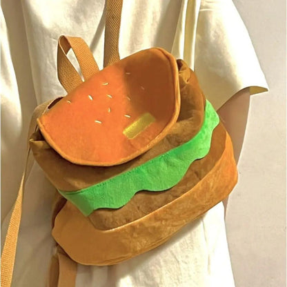 Plush Burger Backpack for Kids and Adults by HitMyNeed