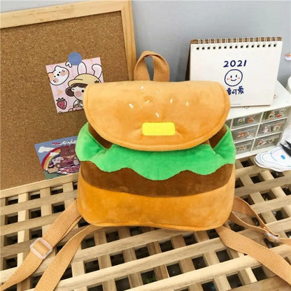 Plush Burger Backpack for Kids and Adults by HitMyNeed