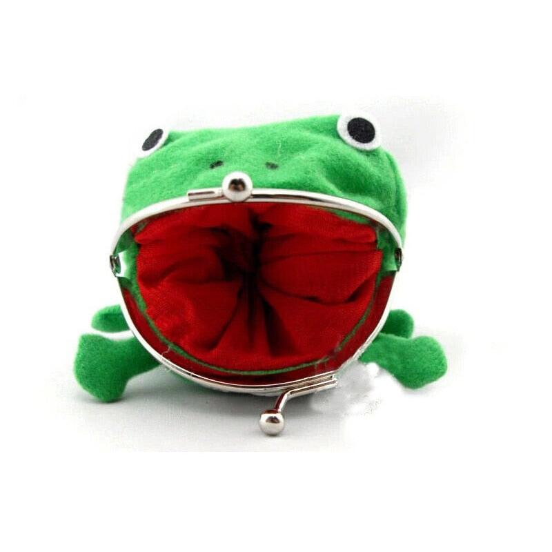 Plush Cartoon Frog Coin Purse with Clasp Closure by HitMyNeed