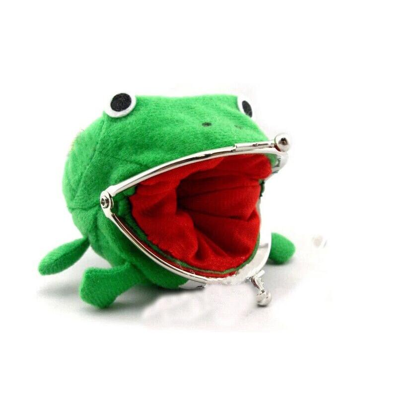 Plush Cartoon Frog Coin Purse with Clasp Closure by HitMyNeed