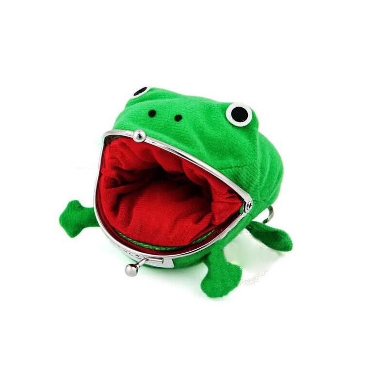 Plush Cartoon Frog Coin Purse with Clasp Closure by HitMyNeed