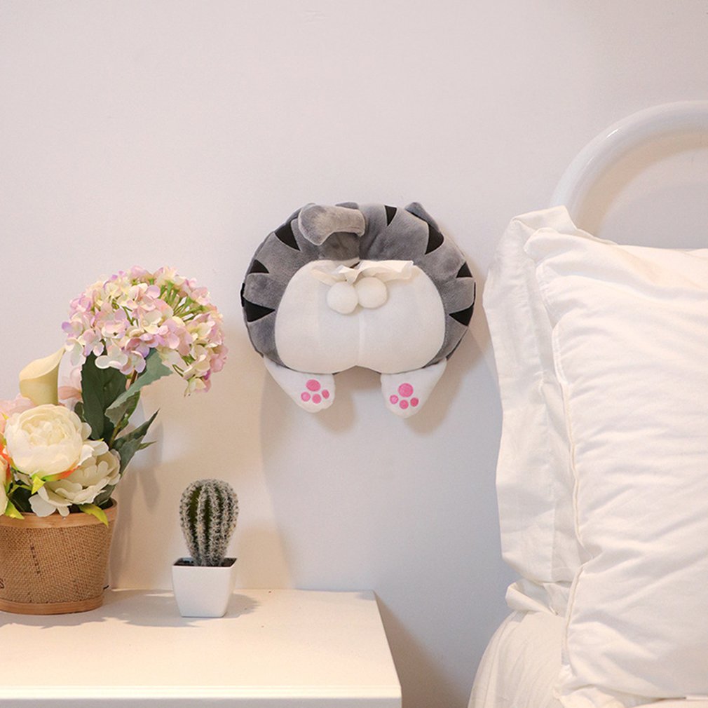 Plush Cat Butt Tissue Holder Dispenser by HitMyNeed