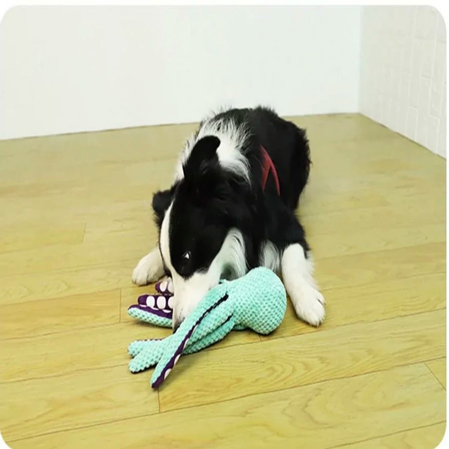 Plush Octopus Dog Toy with Sound for Boredom Relief by HitMyNeed