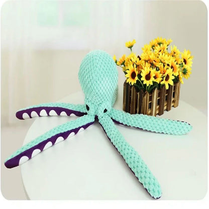 Plush Octopus Dog Toy with Sound for Boredom Relief by HitMyNeed