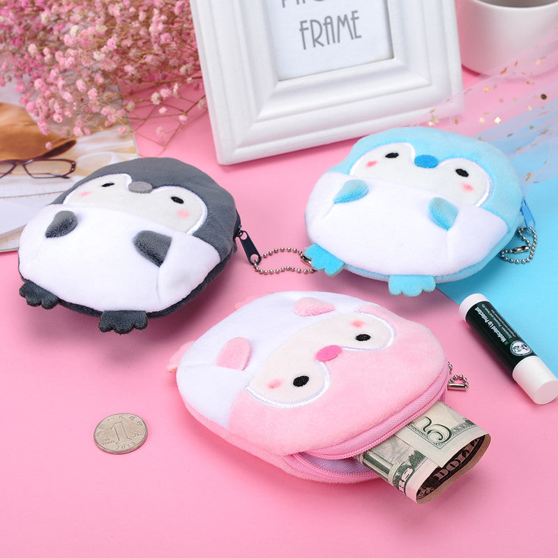 Plush Penguin Coin Purse with Keychain Clip by HitMyNeed