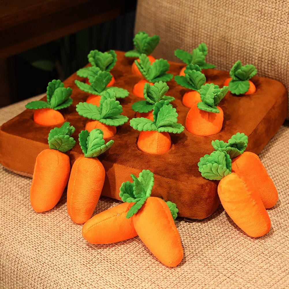 Plush Pull-Out Carrot Dog Puzzle Toy by HitMyNeed