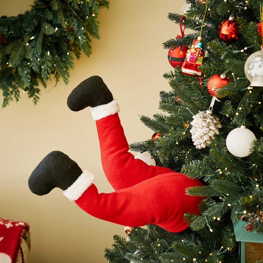 Plush Santa Legs Christmas Tree Decoration by HitMyNeed